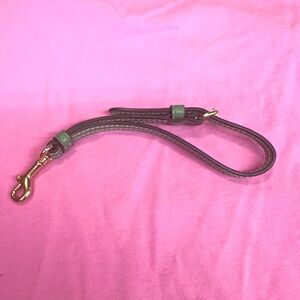 Coach Green and Gold Leather Wristlet Strap